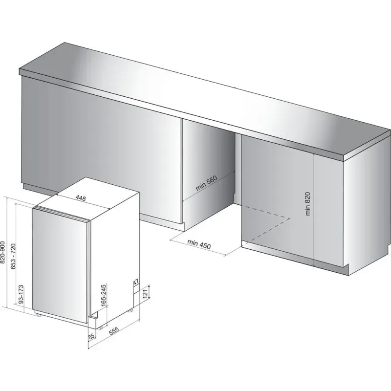 Встраиваемая посудомоечная машина Hotpoint-Ariston HSIO 3O23 WFE