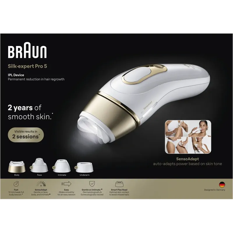 Епілятор Braun Silk Expert Pro 5 PL5412 + Тример для обличчя + Бритва Gillette Venus Extra Smooth + Косметичка (8700216938006)