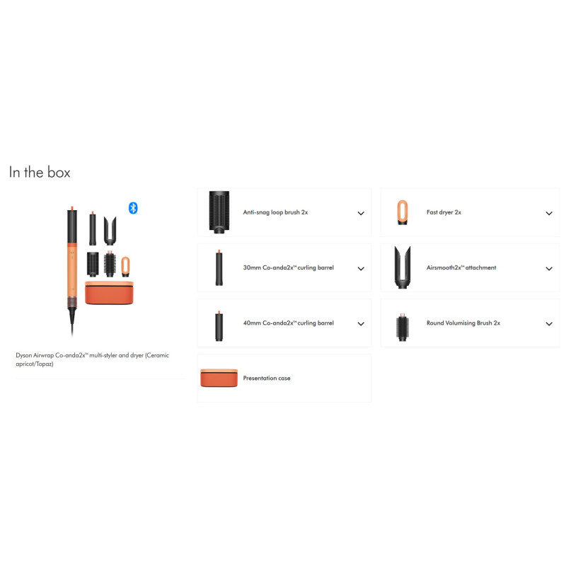 Dyson Airwrap Co-anda2x Multi Hair Styler Straight+Wavy Apricot/Topaz (264002-01)