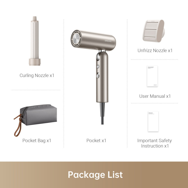 Dreame Pocket Hair Dryer (AHD51) Grey
