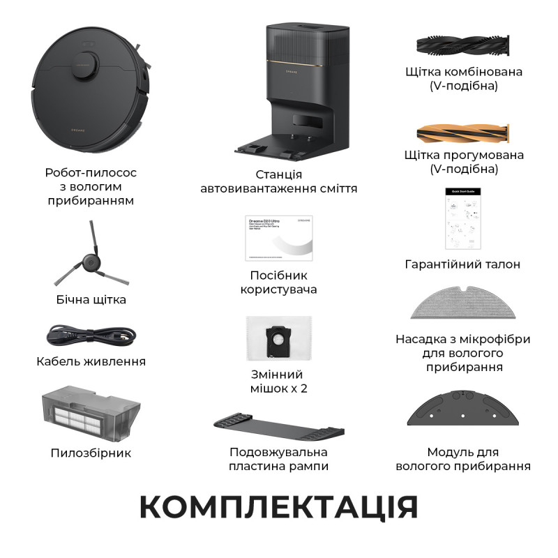 Робот-пылесос Dreame Bot D20 Pro Plus Black (RLD43SD-BK)