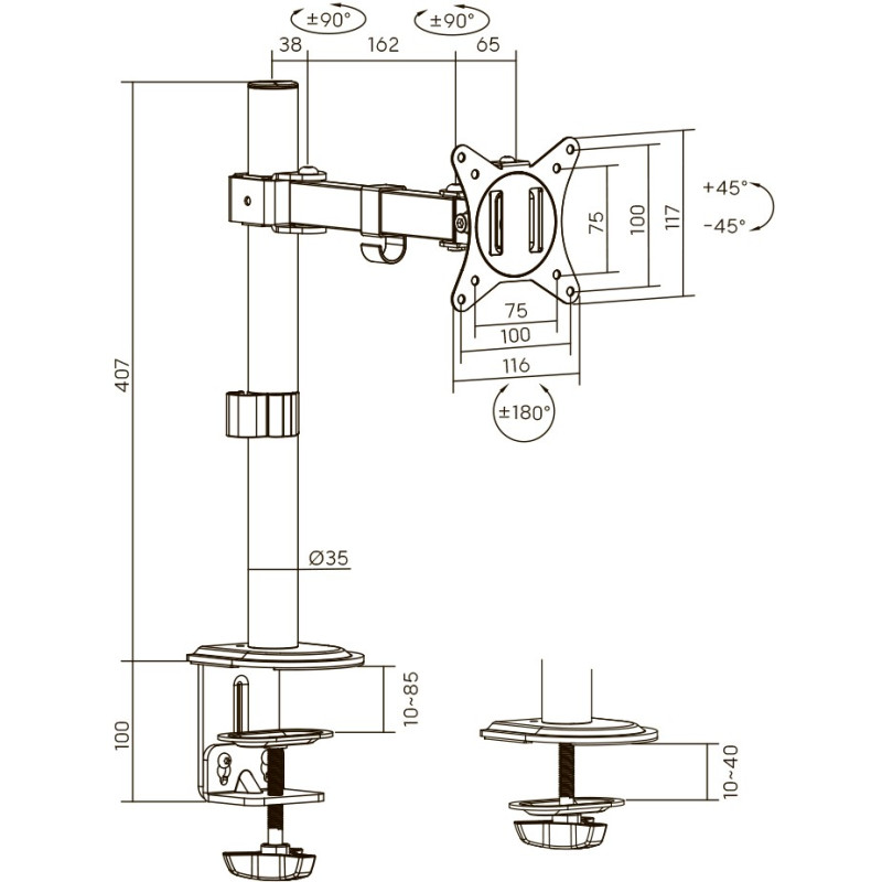 Кронштейн BRATECK LDT66-C011