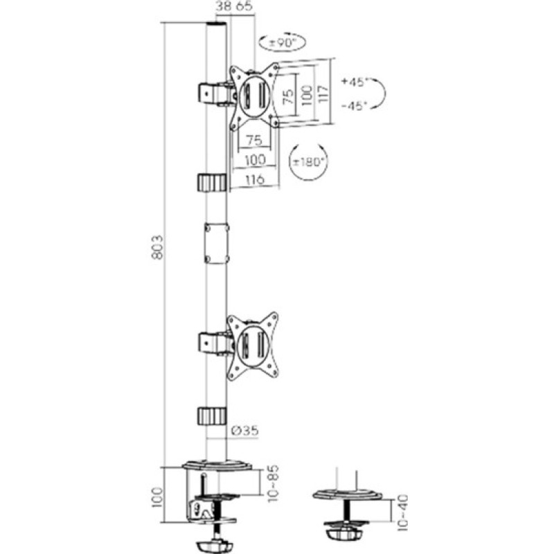 Кронштейн BRATECK LDT66-C02V