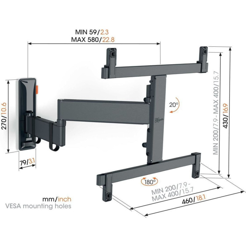 Vogels TVM 3465 OLED Black 