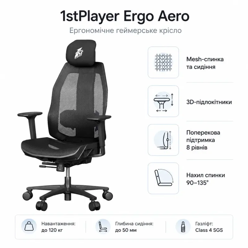 Кронштейн 1stPlayer Ergo Aero (ERGO-AR-BK)