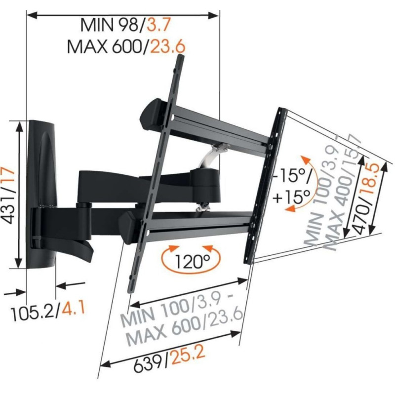 VOGELS Wall 3350 Black
