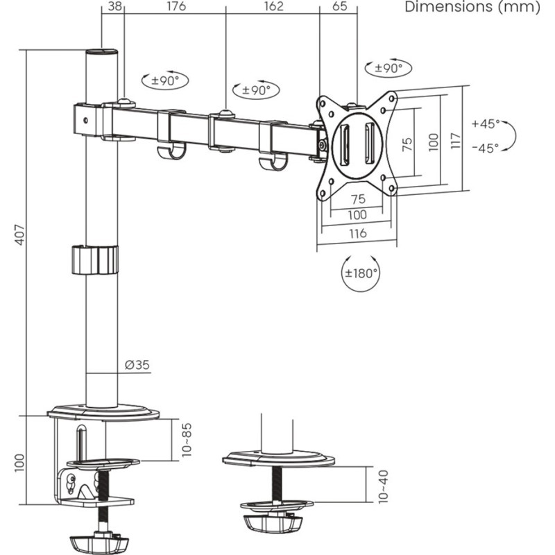 Кронштейн BRATECK LDT66-C012