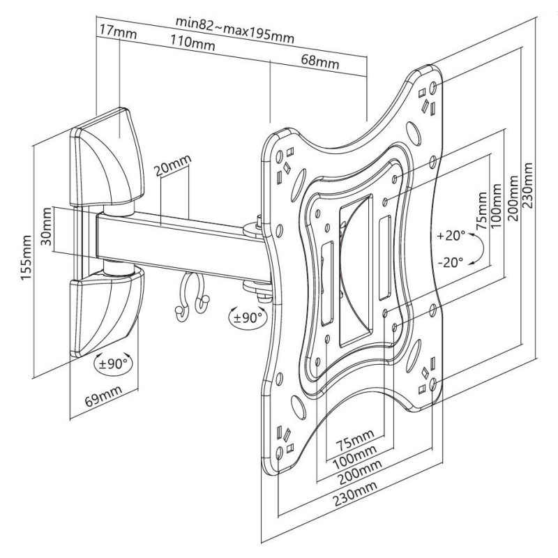 Кронштейн SATELIT 19-43PIVOT200