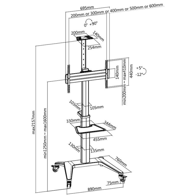 Кронштейн Gembird TVS-70T-02-W