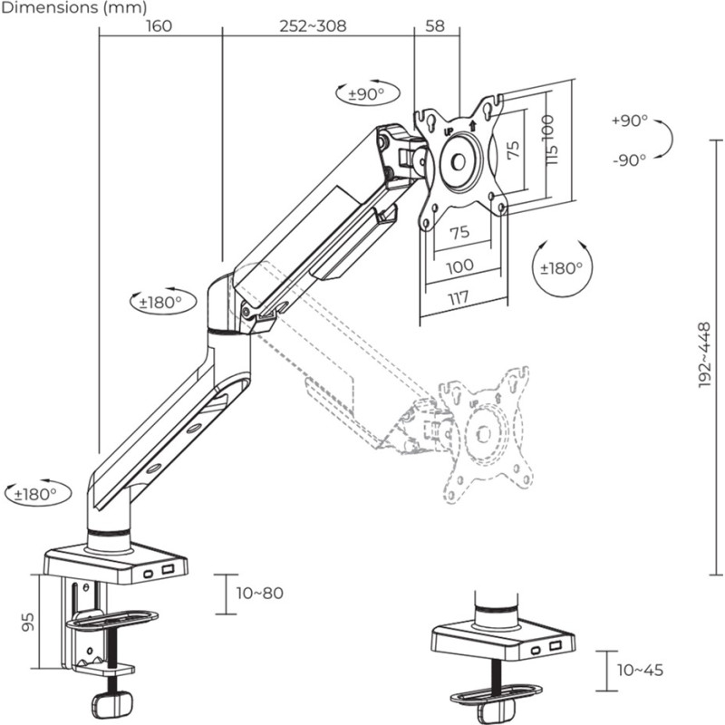 Кронштейн ITech LDT117-C012E