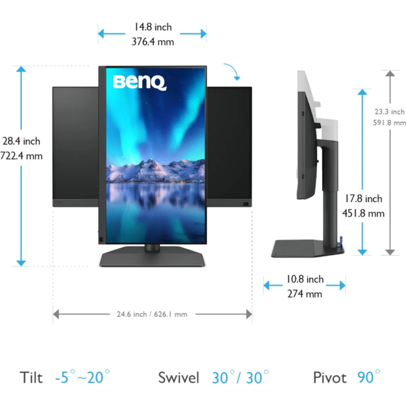 Монітор BenQ SW272Q (9H.LLPLB.QBE)