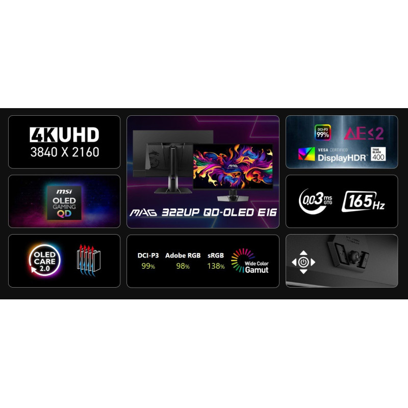 Монітор MSI MAG 322UP QD-OLED E16 (9S6-3DD29A-049)