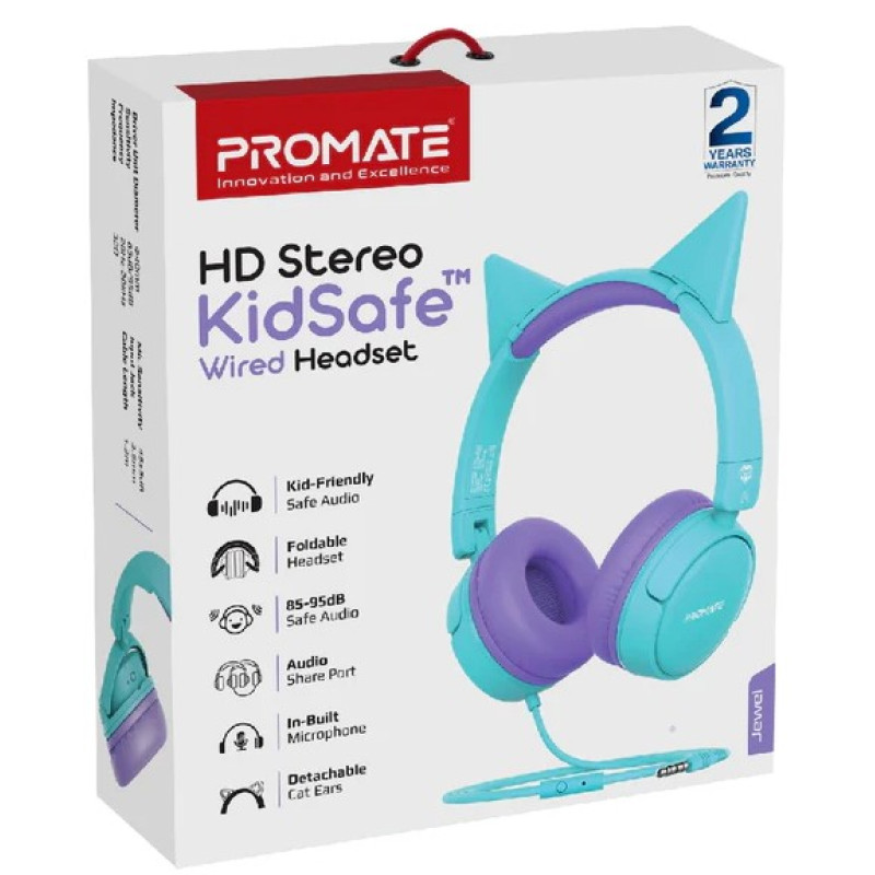 Наушники Promate Jewel Aqua