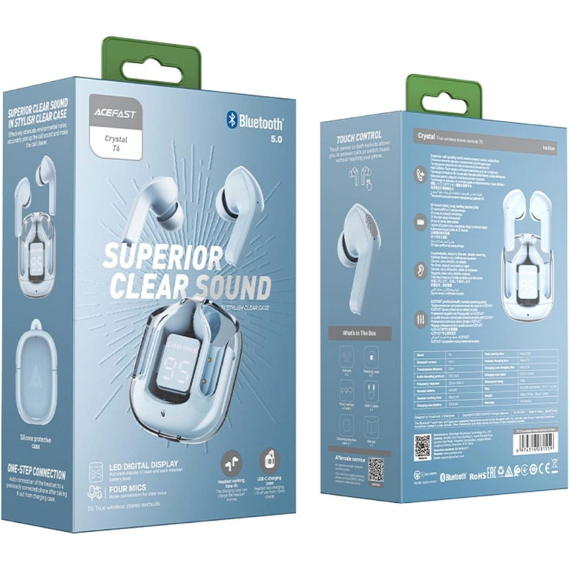 Наушники Acefast T6 Ice Blue (6974316281559)