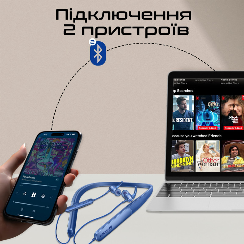 Наушники Promate Leap-200H Blue (leap-200h.blue)
