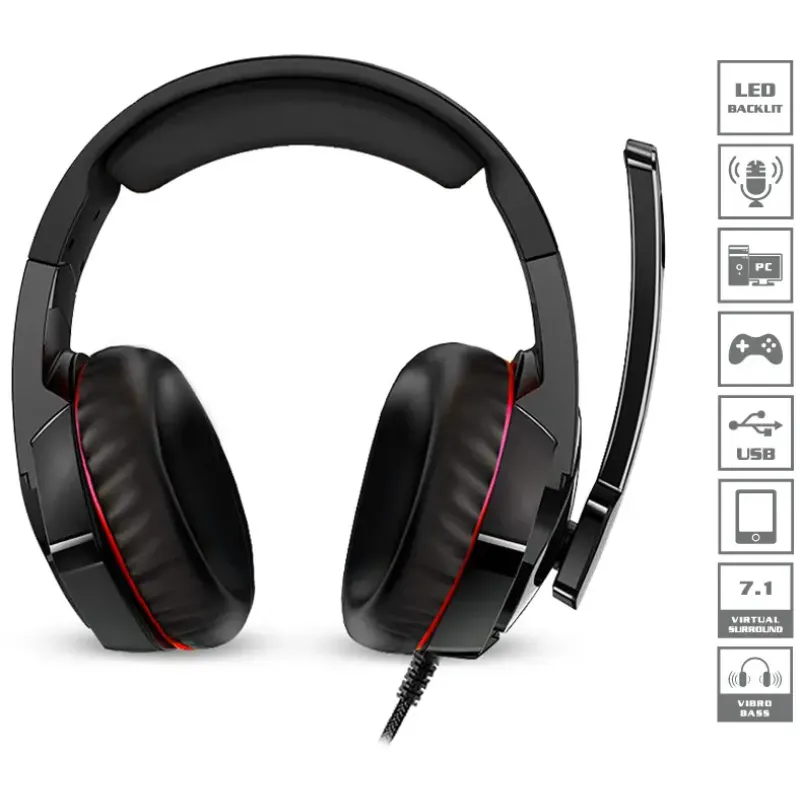 Навушники REAL-EL GDX-7800 Black-Red (EL124100027)