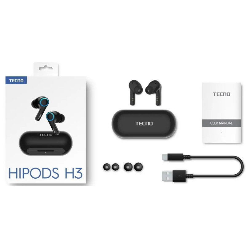 Наушники Tecno Hipods H3 Black (4895180768019)