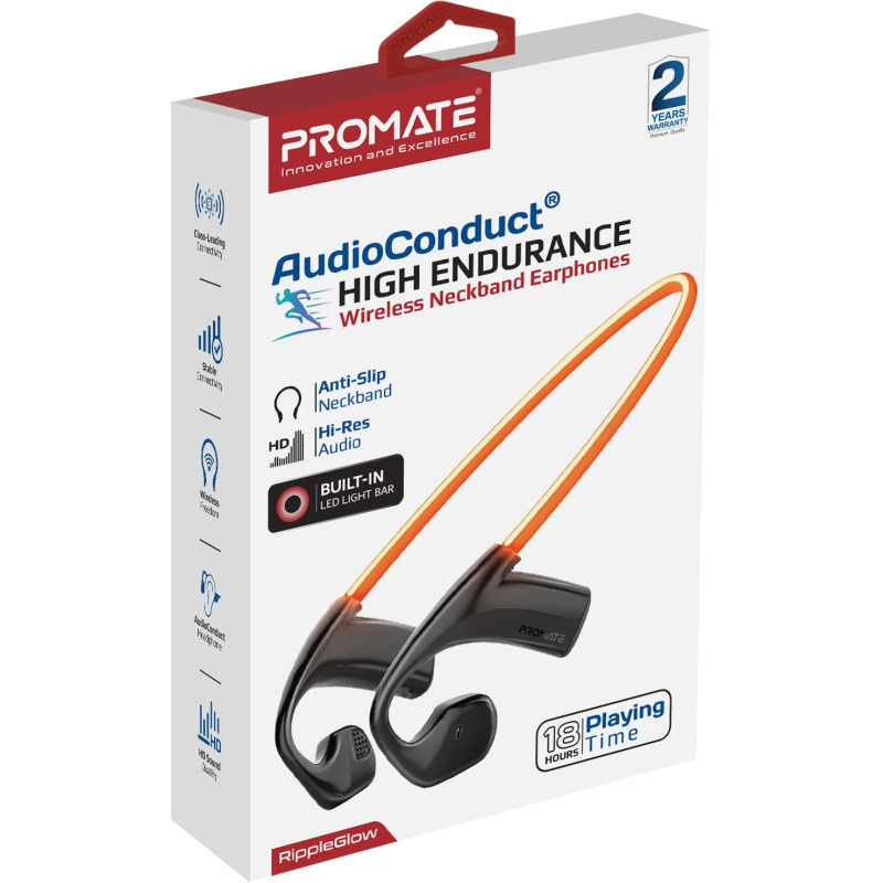 Наушники Promate RippleGlow Black (rippleglow.black)