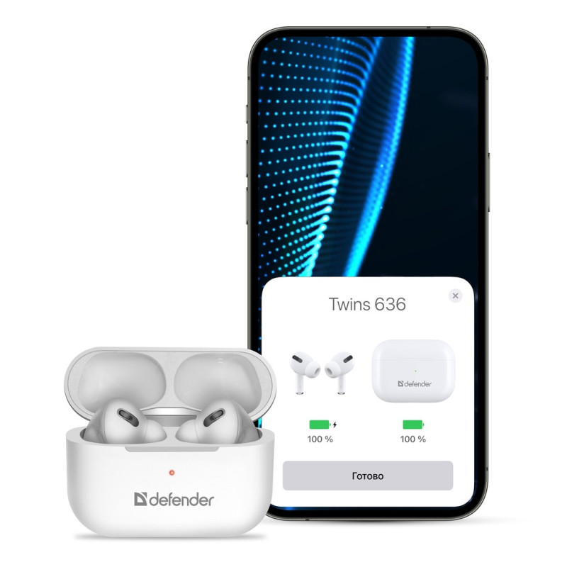 Defender Twins 636 WhiteTWS Pro Bluetooth (63636)