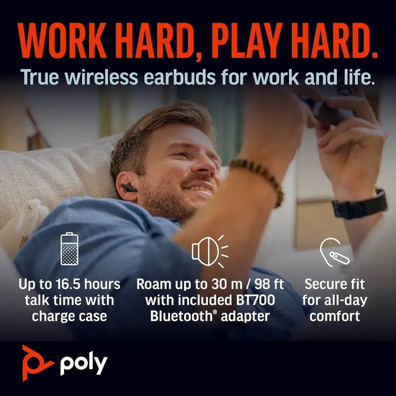 Наушники POLY Voyager Free 60+ Black (7Y8G4AA)