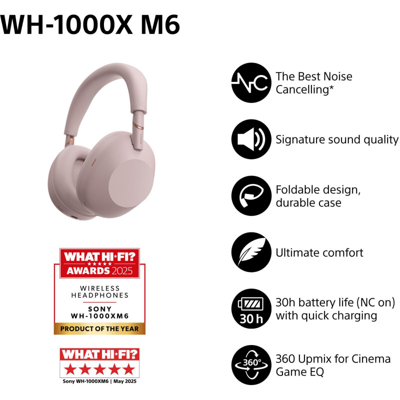 Навушники Sony WH-1000XM6 Pink (WH1000XM6P.E)