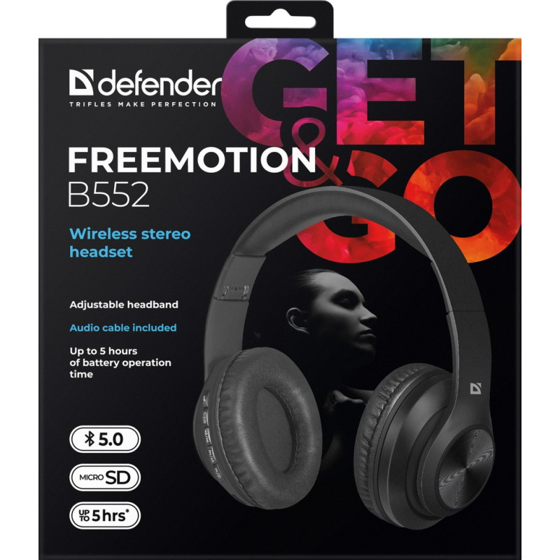 Наушники Defender FreeMotion B552 Black (63552)