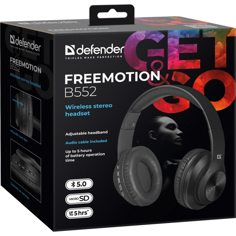 Наушники Defender FreeMotion B552 Black (63552)