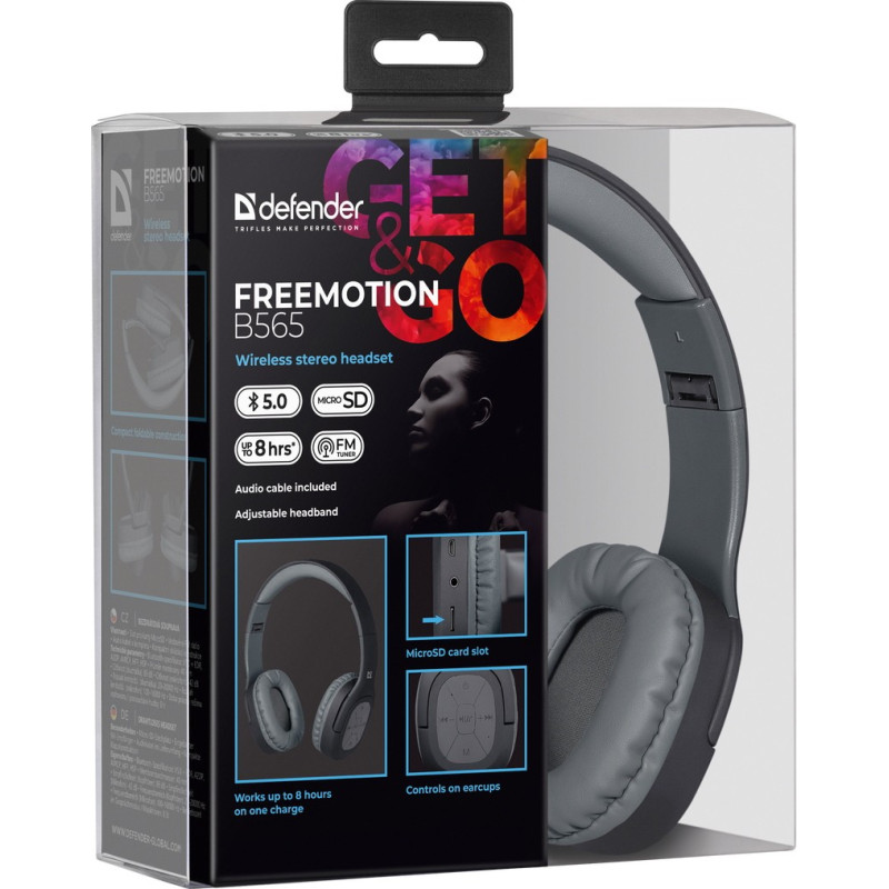 Наушники Defender FreeMotion B565 Grey (63565)