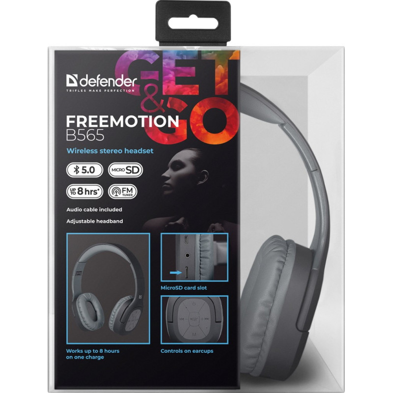 Наушники Defender FreeMotion B565 Grey (63565)