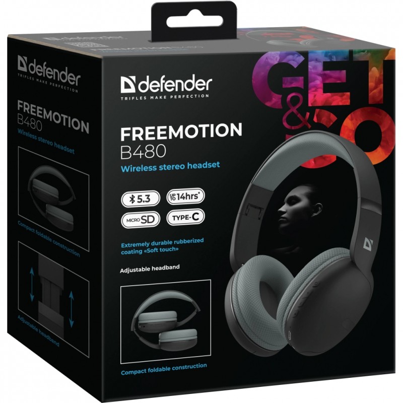 Навушники Defender FreeMotion B480 Black (63480)