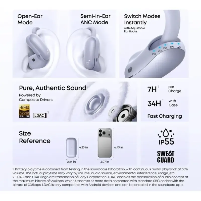 Навушники Anker SoundCore AeroFit 2 Pro Violet (A3875GQ1)