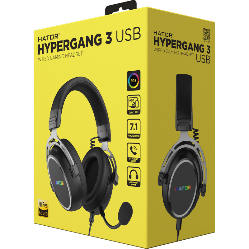 Комп'ютерна гарнітура HATOR HYPERGANG 3 Hi-Res Black (ESH50)