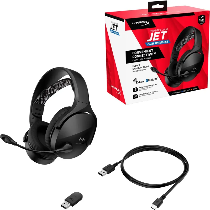 Компьютерная гарнитура HyperX Cloud Jet Wireless Black (AJ0T1AA)