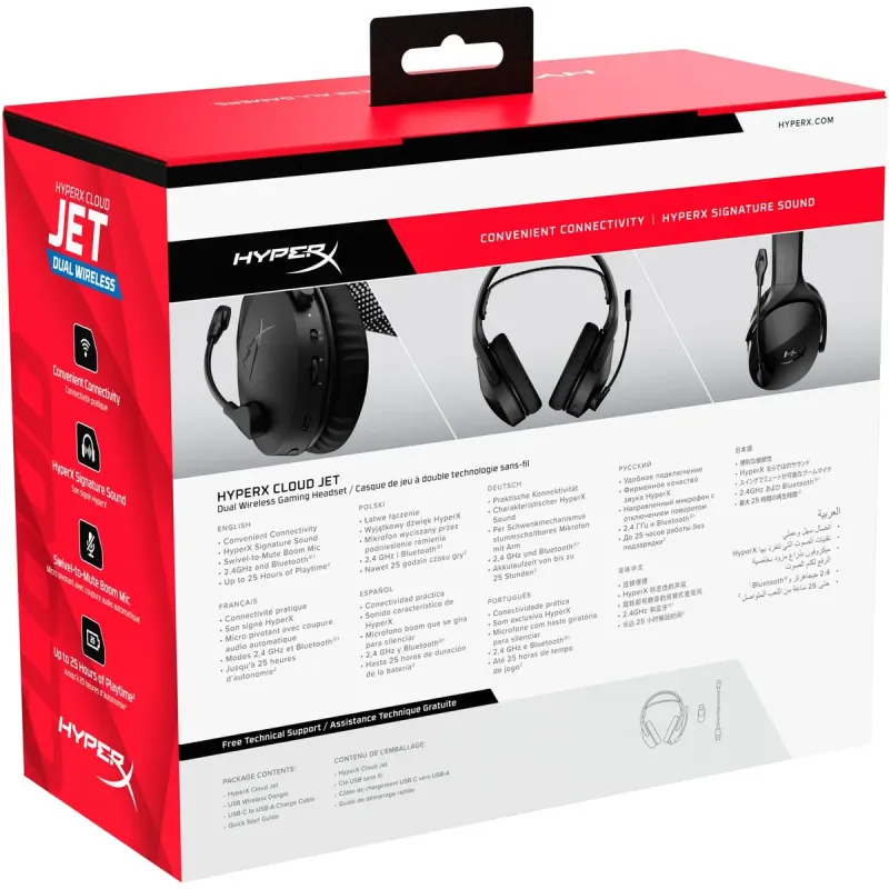 Компьютерная гарнитура HyperX Cloud Jet Wireless Black (AJ0T1AA)
