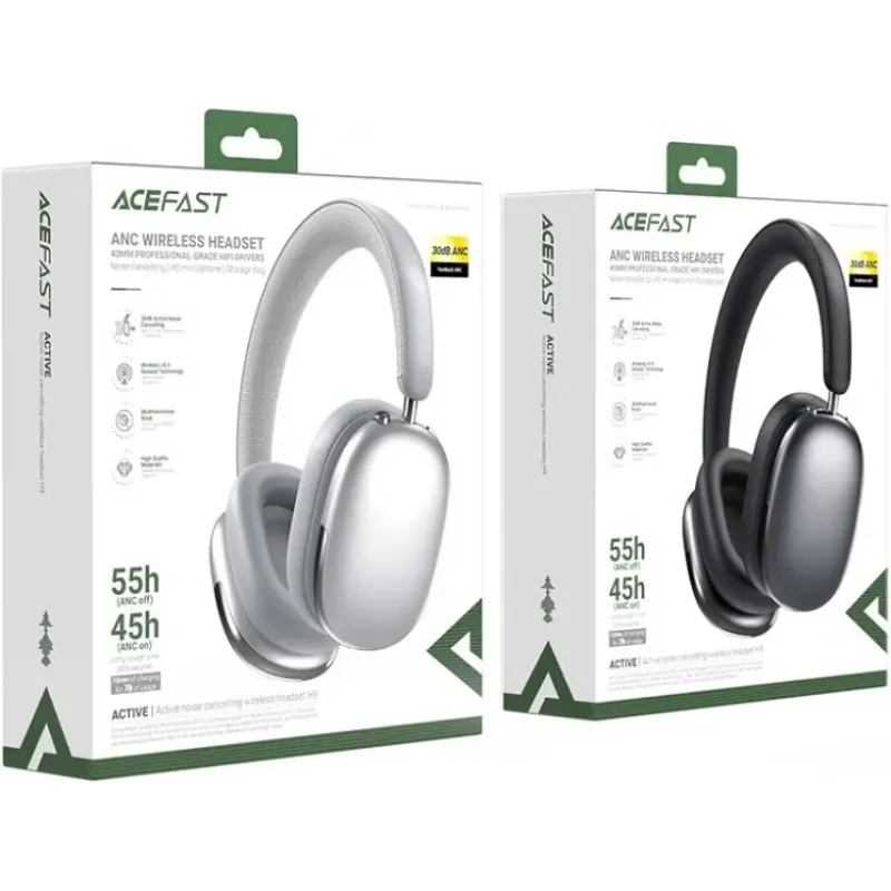 Компьютерная гарнитура Acefast H9 Silver (6974316284383)