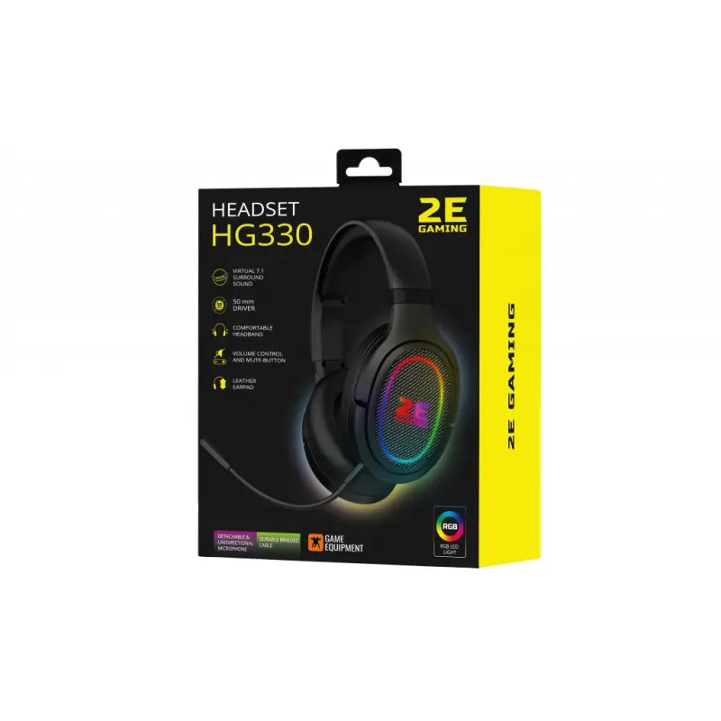 Компьютерная гарнитура 2E HG330 RGB USB 7.1 Black (2E-HG330BK-7.1)