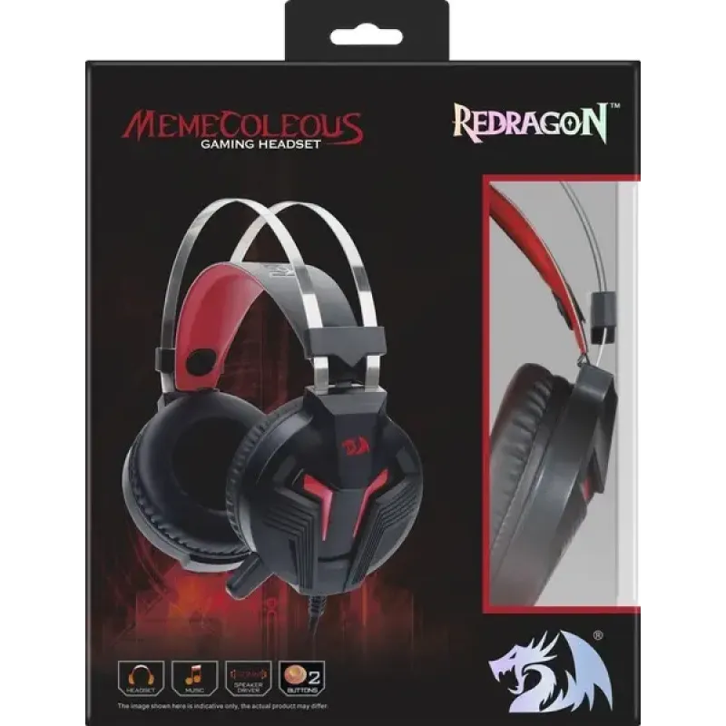 Комп'ютерна гарнітура Redragon Memecoleous Black-Red Vibration (75096)