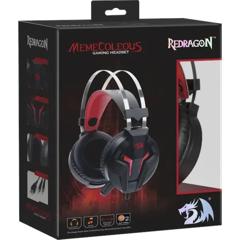 Комп'ютерна гарнітура Redragon Memecoleous Black-Red Vibration (75096)