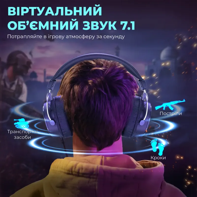 Комп'ютерна гарнітура Fifine H16 RGB Black