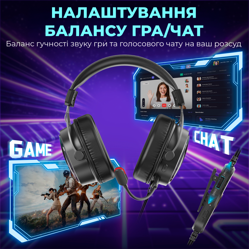 Комп'ютерна гарнітура Fifine H16 RGB Black