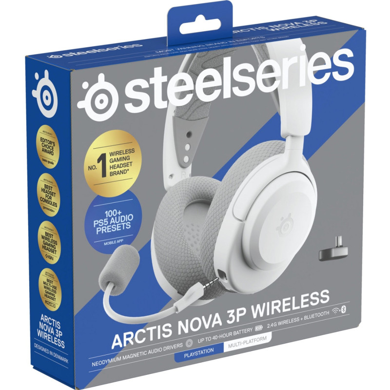 Комп'ютерна гарнітура SteelSeries Arctis Nova 3P White (61687)