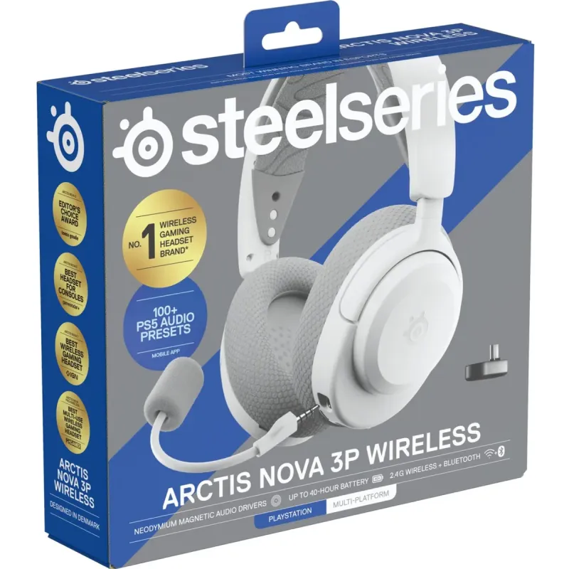 Компьютерная гарнитура SteelSeries Arctis Nova 3P White (61687)