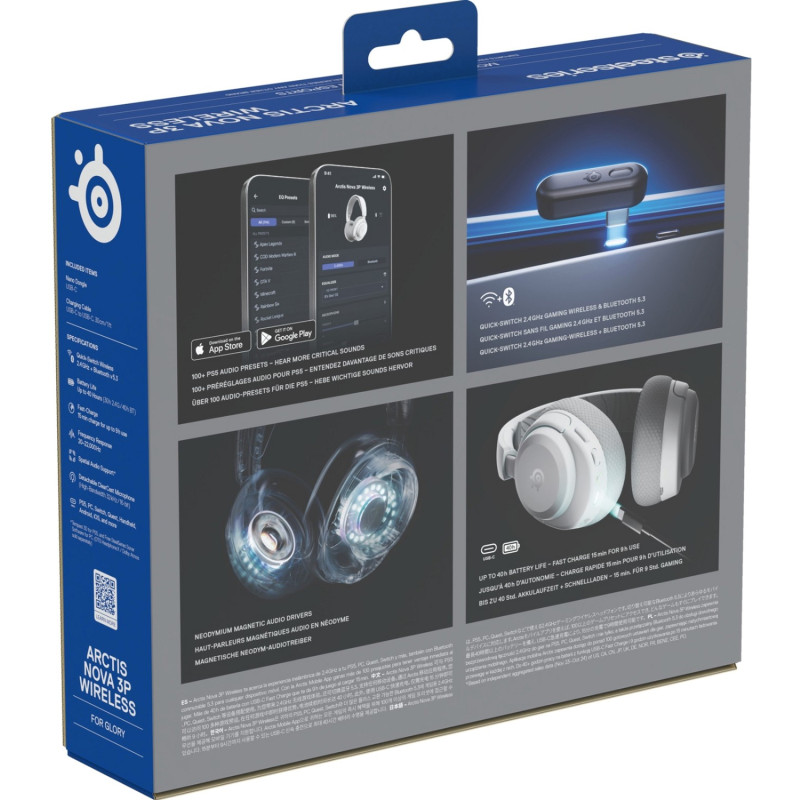 Комп'ютерна гарнітура SteelSeries Arctis Nova 3P White (61687)