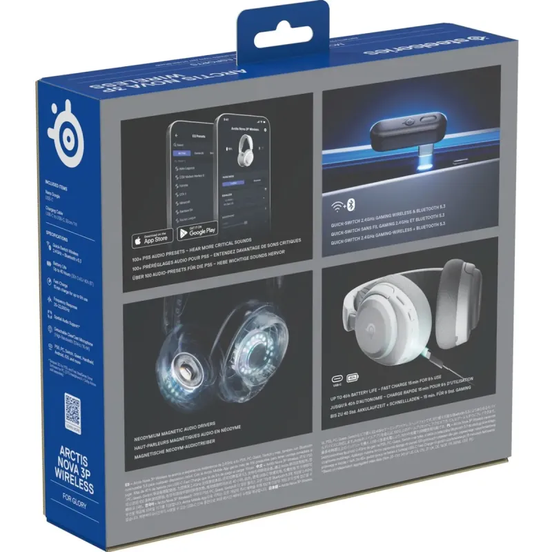 Компьютерная гарнитура SteelSeries Arctis Nova 3P White (61687)