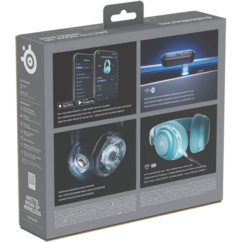 Компьютерная гарнитура SteelSeries Arctis Nova 3P Aqua (61688)