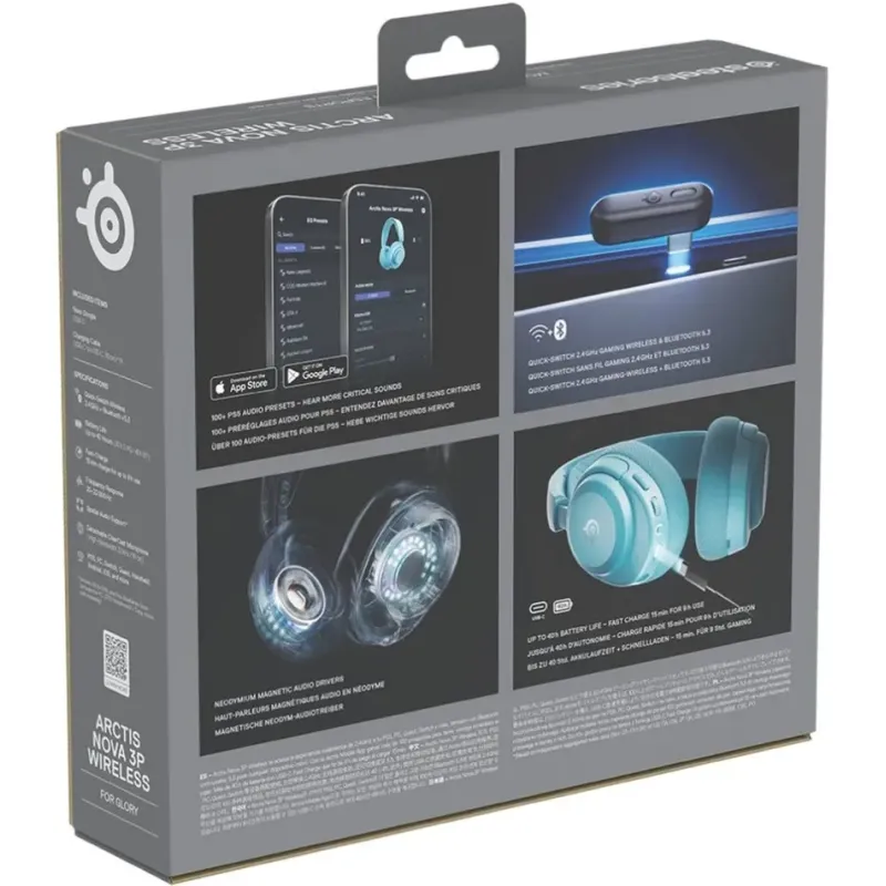 Компьютерная гарнитура SteelSeries Arctis Nova 3P Aqua (61688)