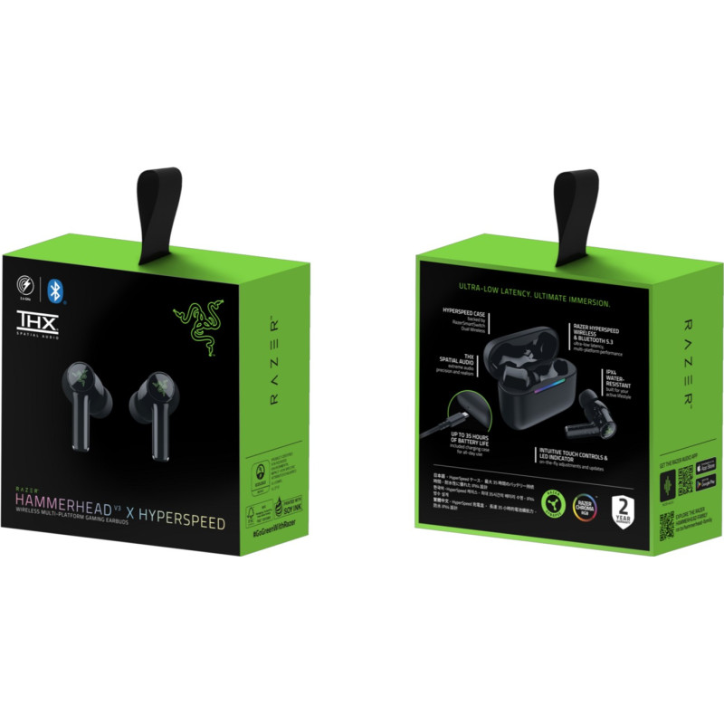 Компьютерная гарнитура Razer Hammerhead V3 X Hyperspeed Black (RZ12-05620100-R3G1)