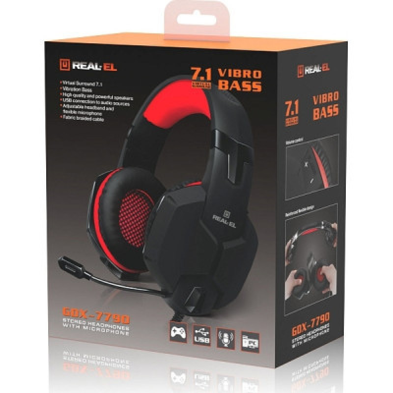 Компьютерная гарнитура REAL-EL GDX-7790 Black (EL124100054)