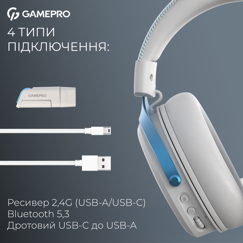 Компьютерная гарнитура GamePro Asgard Skadi White (HSW191WB)