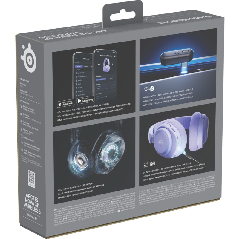 Комп'ютерна гарнітура SteelSeries Arctis Nova 3P Lavender (61692)